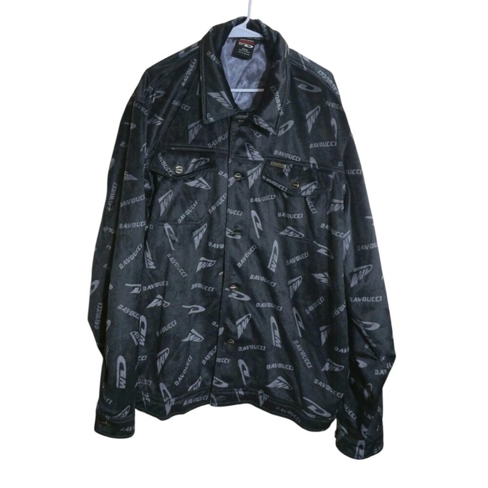 Vtg Davoucci Jacket Men 3XL Heavy Polyester Hip Hop Oversized Baggy Embroidered